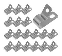 Abaodam Stainless Steel Cable Clamps 20Pcs Sturdy R-Clip Fasteners for Wire Management with Rope Lights Compatible for Outdoor and Indoor Applications