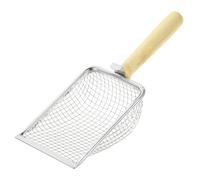 Abaodam Stainless Steel Cat Litter Scoop with Wood Handle Ergonomic Design for Efficient Cleaning of Reptile Waste and Pet Litter Durable and Wear Resistant Tool for Various Pets