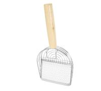 Abaodam Stainless Steel Cat Litter Scoop with Wooden Handle Ergonomic Non Slip Design Durable Lightweight Litter Sifter for Easy Cat Waste Cleaning Practical Pet Gift