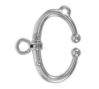 Abaodam Stainless Steel Cattle Nose Ring, Cow Nose Ring, Oval Silver, Universal Fit, Easy Installation, for Cattle and Cow Farm Management and Transportation