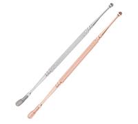 Abaodam Stainless Steel Double-ended Earwax Removal Tool Handle, Comfortable and Portable Ear Pick Spoon for Safe and Effective Ear Cleaning at Home Or On-the-go Random Color