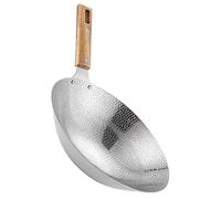 Abaodam Stainless Steel Frying Pan 13.4 Inch with Handle for Stir-Fry Hot Pot and Everyday Kitchen Cooking