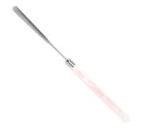 Abaodam Stainless Steel Makeup Spatula, Face Cream Spatula Mixing Tool for Foundation, Nail Art Stirring Tool, Pink Acrylic Handle, for Makeup Artists and Beginners, Home Use
