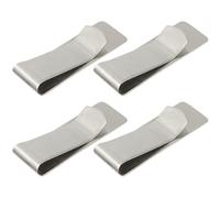 Abaodam Stainless Steel Money Clips 4pcs with Unique Simple Design Practical and Not Easy to Fade, Silver Portable Cash Clips for Credit Cards and Tickets for Office and Everyday Use