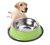 Abaodam Stainless Steel Non Slip Dog Bowl for Food Water Green Pet Feeder Resistant Durable Design for Puppies Dogs Cats for Preventing Scratches Noise