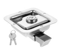 Abaodam Stainless Steel Paddle Lock for Engineering Vehicle and Rv, Mirror-Finished Sturdy Drawer Lock with Large Inclined Lock-Tongue and Extra-Thick Bolt, for Trailer Toolbox Security