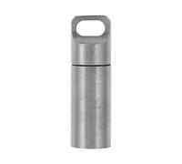 Abaodam Stainless Steel Pill Holder Keychain, Waterproof Mini Camping Medicine Storage Case, Medium Portable Everyday Carry Container for Outdoor Survival and Travel