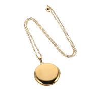 Abaodam Stainless Steel Round Locket Necklace Mirror-polished Photo Frame Pendant Keepsake Jewelry for Women Men Minimalist Design with Easy-open Feature Gift for Weddings Anniversaries