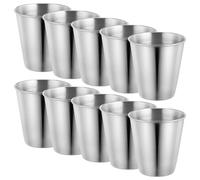 Abaodam Stainless Steel Shot Cups Liquor Drinking 70ml Capacity 10pcs Sturdy and Compact Reusable with Modern Sl esign for Outdoor Activities Travel and Parties