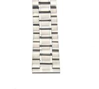 Abaodam Stainless Steel Watch Band Silver Watchband 24mm with Solid Links and Foldover Clasp Push Button, Straight End Replacement Strap with 2pcs Spring Bars for Men
