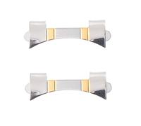Abaodam Stainless Steel Watch Strap Link Ends 20mm Curved Band Connector Replacement Pair for Watchband Making and Repair Accessories