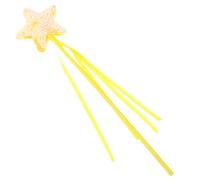 Abaodam Star Ribbon Cat Teaser Wand Interactive Pet for Kittens with Five-Pointed Star Design, Yellow Ribbon for Cat Exercise and Play Supplies
