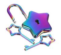 Abaodam Star Shaped Padlock Open Starshape Lock with Key Alloy Material, Simple to Use Decorative Lock for Handbag and Diary Books for Daily Use