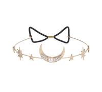 Abaodam Stars Moon Rhinestone Tiara Delicate Crown Wedding Hair Accessories Elegant Alloy Headpiece Decoration for Women Female Friends Engagement Daily Use