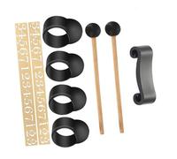 Abaodam Steel Tongue Drum Accessories, 9Pc Silicone Finger Sleeves Set for Percussion Instruments, Black, Helps Reduce Noise and Keep Mallets from Rolling, for Beginners