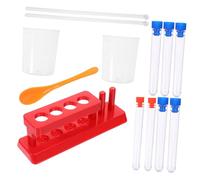 Abaodam Stem Test Tube with Tubes Rack Measuring Cups Sampling Spoon Stirring Rod for Scientific Experiments Enhances Critical Thinking and Observation Skills in Classroom and Home