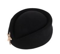 Abaodam Stewardess Costume Hat Sea Star Felt Air Hostess Cap for Uniform Dress-Up Performance Events