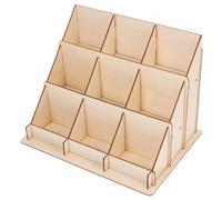 Abaodam Sticker Display Stand Wooden 3 Tier Card Rack for Business Cards Postcards Suitable Use for Office and Retail Counter