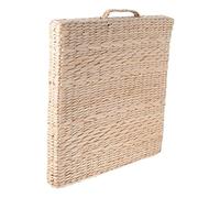 Abaodam Straw Futon Yoga Mat Handwoven Seat Floor Pad Square Seat Cushion Comfortable Folding Resistance Beige Cattail Material Simple Realistic Lovely Style for Meditation Indoor Use