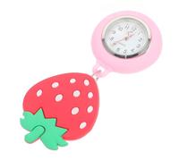 Abaodam Strawberry Hanging Pocket Watch, Stretchable Chest Watch with Large Dial, Creative Lovely Design for Nurses and Doctors, Red Silicone Zinc Alloy Glass