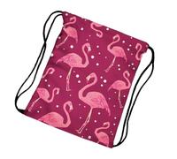 Abaodam String Storage Bag Printing Drawstring Backpack Creative Printed Pattern Polyester Sturdy Rope Practical for Use Women Travel 3d Flamingo Design