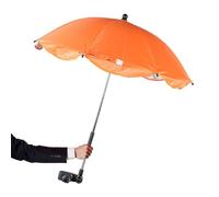 Abaodam Stroller Parasol with Clamp, Adjustable 360° Rotating Pushchair Umbrella, UV Protection Silver Coated Sun Shade for Prams, Detachable Buggy Sun Canopy in Orange