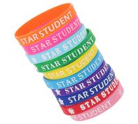 Abaodam Student Bracelets Motivational Wristbands Assorted Colour 10pcs Silicone Star and Random Color Fostering Sense of Belonging for Kids and Students for School Group Activities