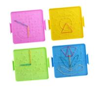 Abaodam Student Nail Board Double-sided Peg Geometry Learning Tool with Elastic Bands for Primary Mathematics Teaching Instrument