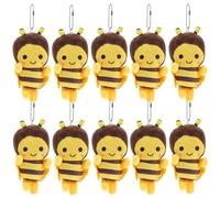 Abaodam Stuffed Bees Key Chain Plush Soft Bees Stuffed Animal Honey Bee Stuffed Toy - Plush Bee Ornament Keychain for Handbag Purse Backpack Car Keys 4 Inch