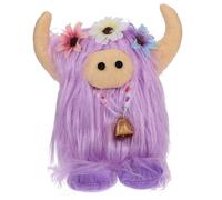Abaodam Stuffed Cow Doll Plush Toy with Adorable Highland Cow Design Soft Plush Material Decorative Desktop Ornament for Teens Living Room Decor