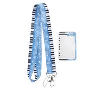 Abaodam Sturdy Plastic Id Card Holder with Lanyard Featuring Piano Note Design, Easy to Carry and Wear-Resistant Badge Sleeve for Cruise and Work Cards, Suitable for Carrying in Bags