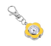 Abaodam Sunflower Shaped Quartz Pocket Watch with Clip on Keychain, Luminous Hands for Nurses and Students, Accurate Quartz Movement, Handsfree Design for Nursing Shifts and Student Exams