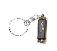 Abaodam Swan Mini Harmonica 4 Hole 8 Tone Black with Necklace for Kids Musical Toy Instrument