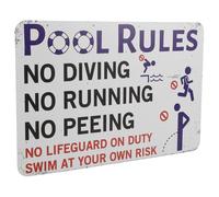 Abaodam Swimming Pool Rules Sign Metal Pool Decor Fun Warning Sign for Safety Awareness Easy Installation Unique Amusing Design