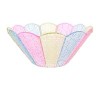 Abaodam Table Lamp Shade 3.4" Upper Diameter Pleated Acrylic Vintage French with Ruffle Floral Design, Easy to Install and Remove, Small Colourful Lampshade for Bedroom or Café