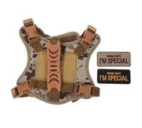 Abaodam Tactical Cat Harness and Leash Set Adjustable Escape-Proof Small Pet Vest with Camouflage and Embroidered Patches for Outdoor Walking and Training