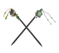 Abaodam Tassel Hair Chopsticks with Butterfly and Flower Design Wooden and Metal Material 2pcs Simple Structure Not Easy to Deform, Elegant Hair Accessories for Women for Prom and Party