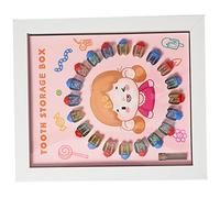 Abaodam Teeth Storage Box Tooth Fairy Keepsake Case White Frame for Boys and Girls Keepsake Treasure Box