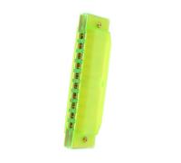 Abaodam Ten Holes Beginner Harmonica for Boys and Girls Portable Plastic Musical Instrument Early Educational Toy Children’s Small Green Harmonica for Learning and Play