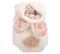 Abaodam Thermal Winter Dog Coat Small Floral Rabbit Ear Cotton Jacket Warm Puppy Clothes for 4-6 Lbs Dogs Cold Weather Apparel