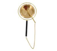 Abaodam Tibetan Copper Bell for Temple Buddhist Ceremony Supplies, Handheld Telescopic Yin Qing Chime Instrument, Delicate Brass Hand Bell for Prayer and Meditation