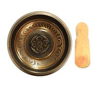 Abaodam Tibetan Copper Singing Bowl Portable Zen Singing Bowl with Wooden Mallet Producing Soothing Sounds for Meditation and Yoga for Buddhists and Relaxation