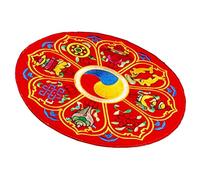 Abaodam Tibetan Singing Bowl Cushion Pad Small 13cm Red Embroidered Brocade Holder for Buddhist Sound Bowls Eight Treasure Pattern Suitable for Meditation and Yoga