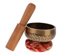 Abaodam Tibetan Singing Bowl Set Small Size Wooden Mallet Copper with Cushion Sound Bowl and for Yoga Meditation and Worship, for Table Use and Spiritual Mindfulness Practice