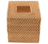 Abaodam Tissue Box Holder Convenient Storage and Easy Dispensing Square Rattan Napkin Box with Vintage Nordic Style for Home and Dining Table
