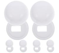 Abaodam Toilet Bolt Caps 6-Pack with Washers Push-on Plastic Covers 1.38X0.79 Inch Universal Toilet Seat Floor Screw Replacement Decorative Lid Accessories