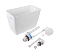 Abaodam Toilet Flush Tank with Pull Chain for Public Restroom and Schools, Wall Mounted White Plastic Water Reservoir with Complete Toilet Installation Parts