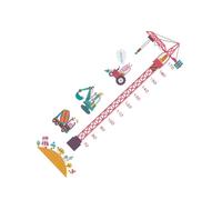 Abaodam Tower Crane Wall Decal Growth Chart for Kids Bedroom, Cartoon Height Stickers 30x90cm, 2pcs Set Nursery Wall Decoration for Boys and Girls