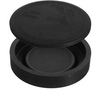 Abaodam Traditional Chinese Calligraphy Ink Dish Inkwell for Calligraphy Enthusiasts Black Ps Tray Artistic Easy to Clean Prevents Ink Spills and Drawing