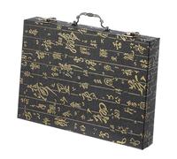 Abaodam Traditional Chinese Mahjong Storage Case Wooden Chess Game Container Portable Game Box Organize Tiles Capacity Easy to Carry